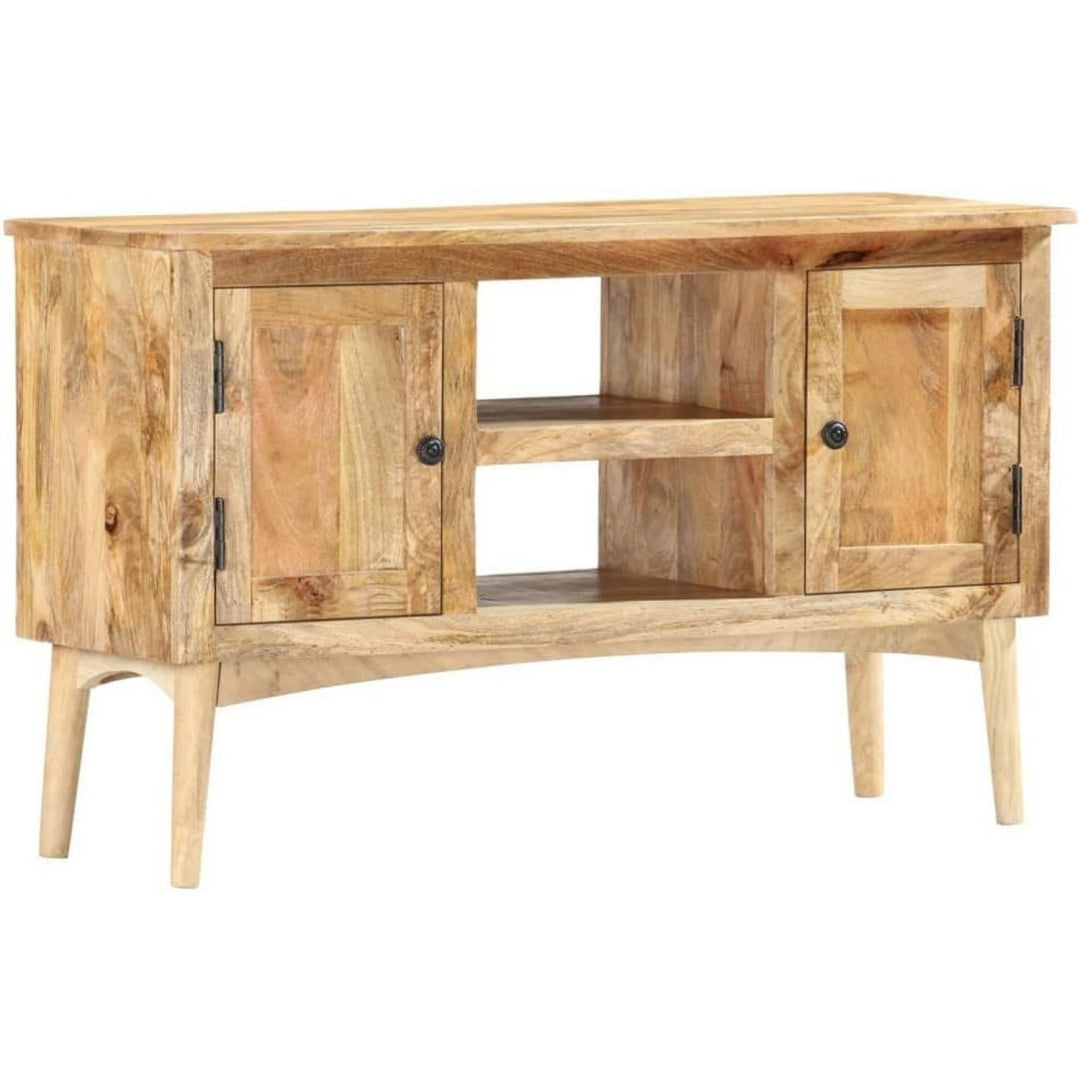 Sideboard mit offenen Ablagen, Holzoptik und geschlossenem Stauraum