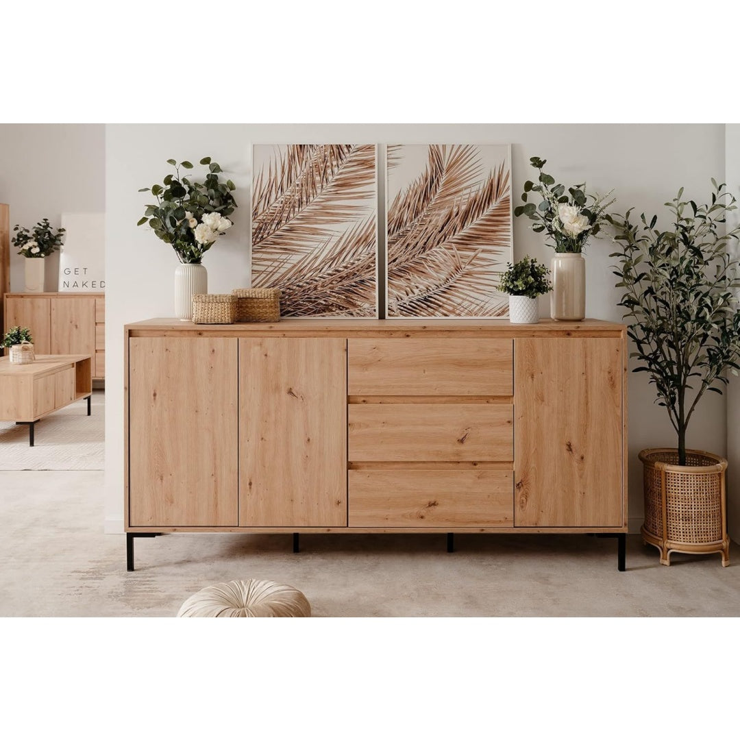Sideboard mit Schubladen, geschlossenem Stauraum und grifflosen Fronten