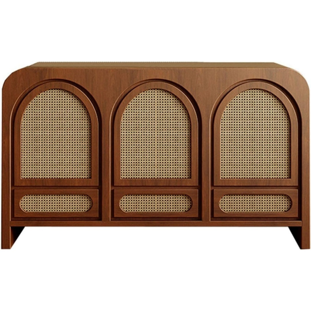 Sideboard mit Flechtoptik und geschlossenem Stauraum