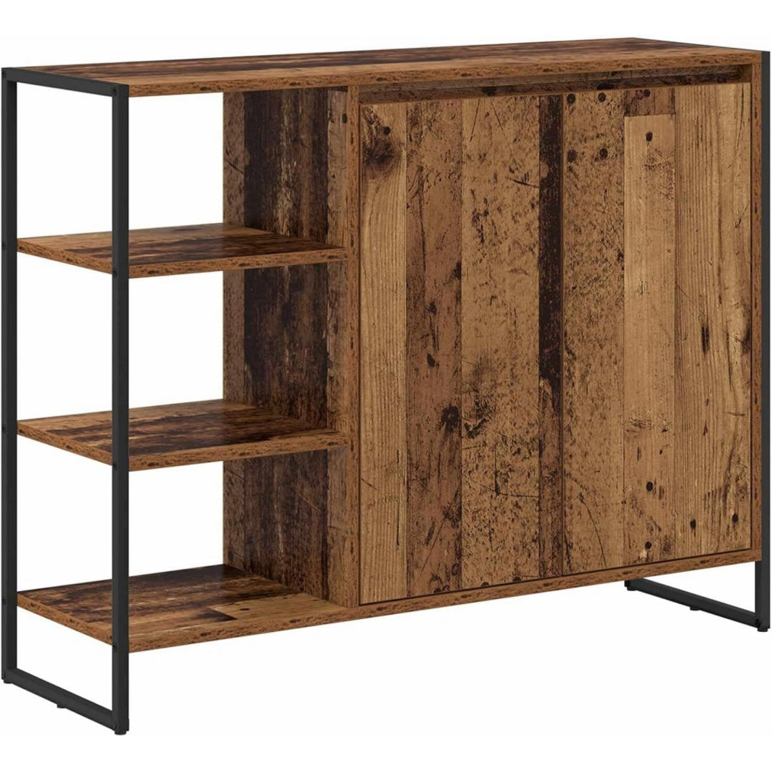 Geschlossener Stauraum praegt das Sideboard aus Samt