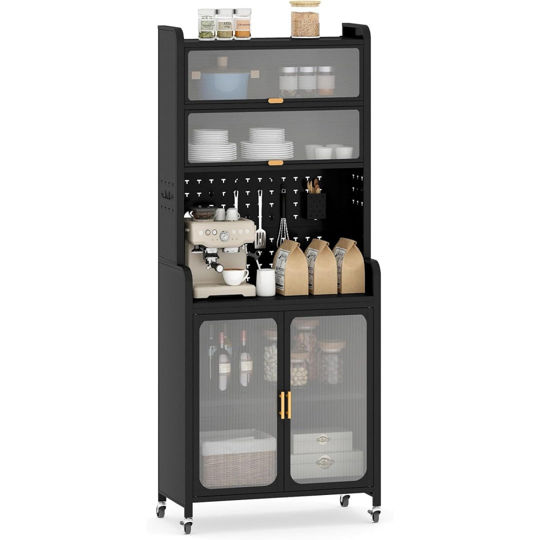 Sideboard verbindet eine klappbare Konstruktion und Rollen