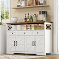 Sideboard in Weiss und Braun mit offenen Ablagen
